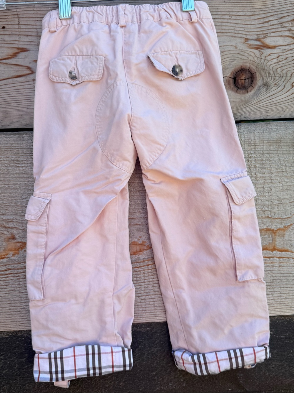 Burberry Kids Girls Pink Cargo Pants Nova Check Trim Size 4Y 104 cm - Picture 4 of 4